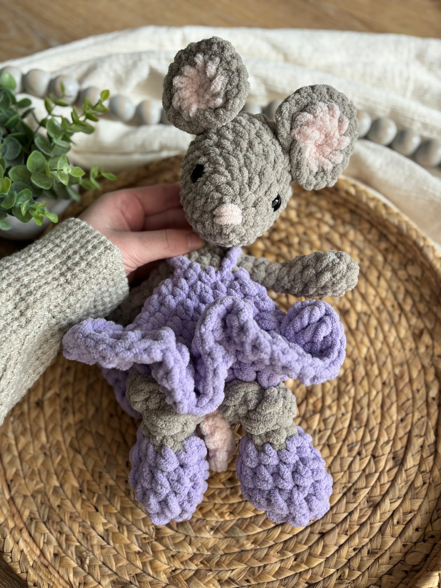 Small Mouse in Dress Snuggler