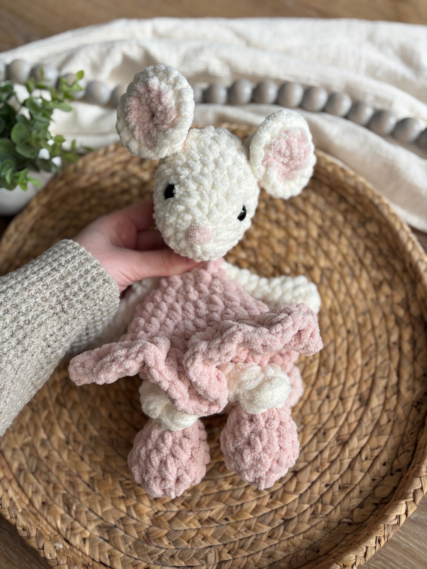 Small Mouse in Dress Snuggler